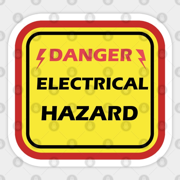 warning sign Danger electrical Hazard for Electrician and engineers use on hazard Location Sticker by ArtoBagsPlus